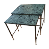 Marble and brass pull out tables
