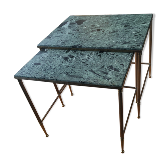 Marble and brass pull out tables