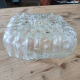 Applique/ plafonnier ancien en verre moulé