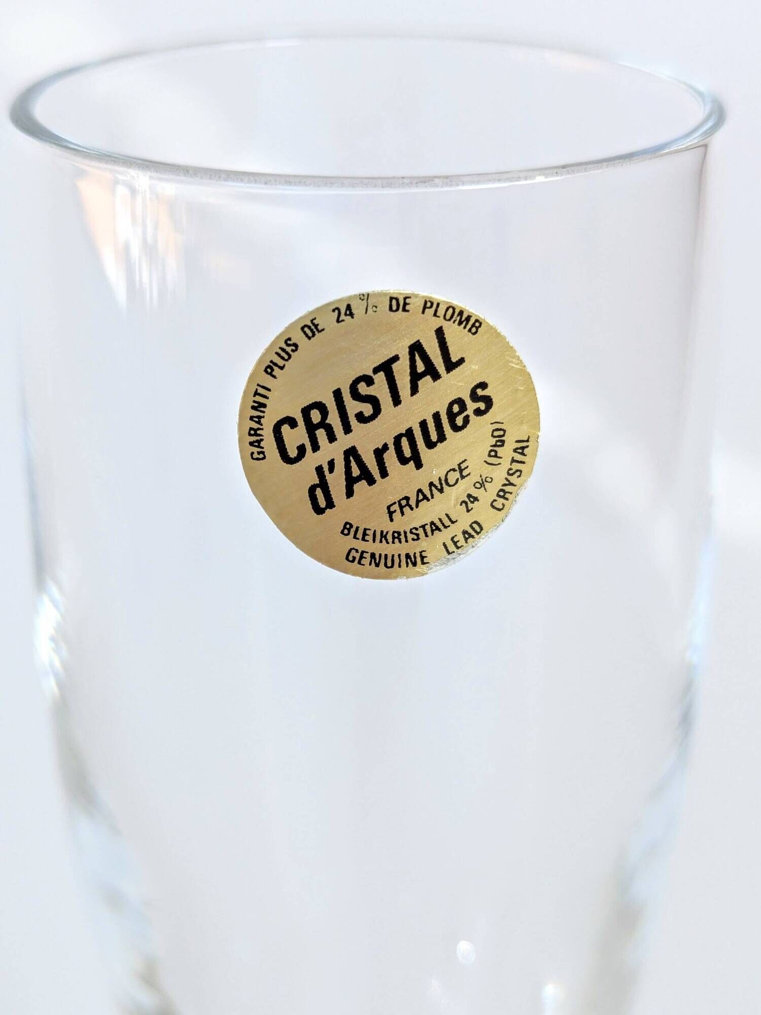 Lot de 4 flûtes Crystal d'Arques vintage en verre alexandrite