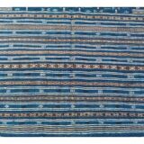 Kilim bleu fait main en pure laine - 215x125cm