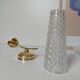 Pair of brass and glass wall lights