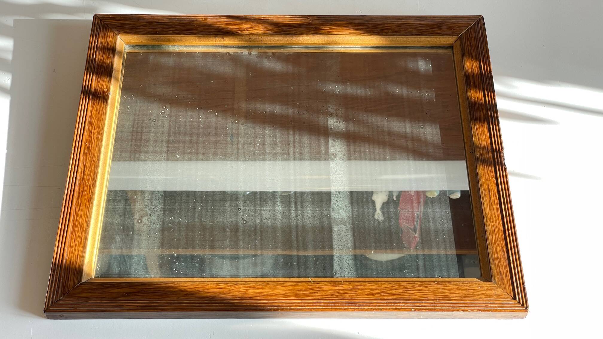 Art deco mirror 1920 wood and silver vintage