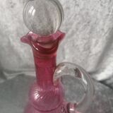 Carafe in blown glass color heart of pigeon