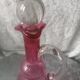 Carafe in blown glass color heart of pigeon