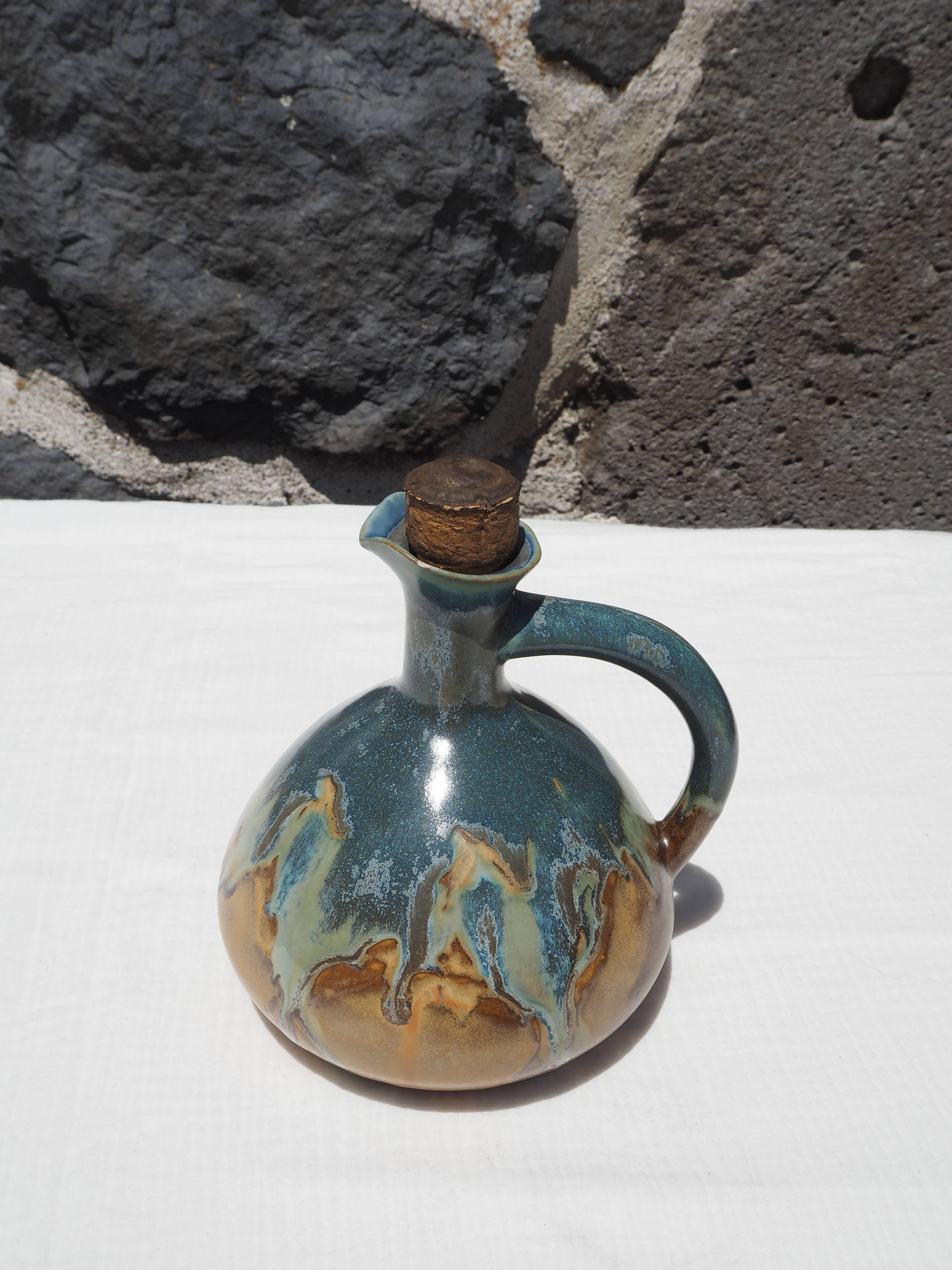 Navy blue sandstone liqueur jug