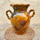 Ancient large vase in glazed speckled terracotta