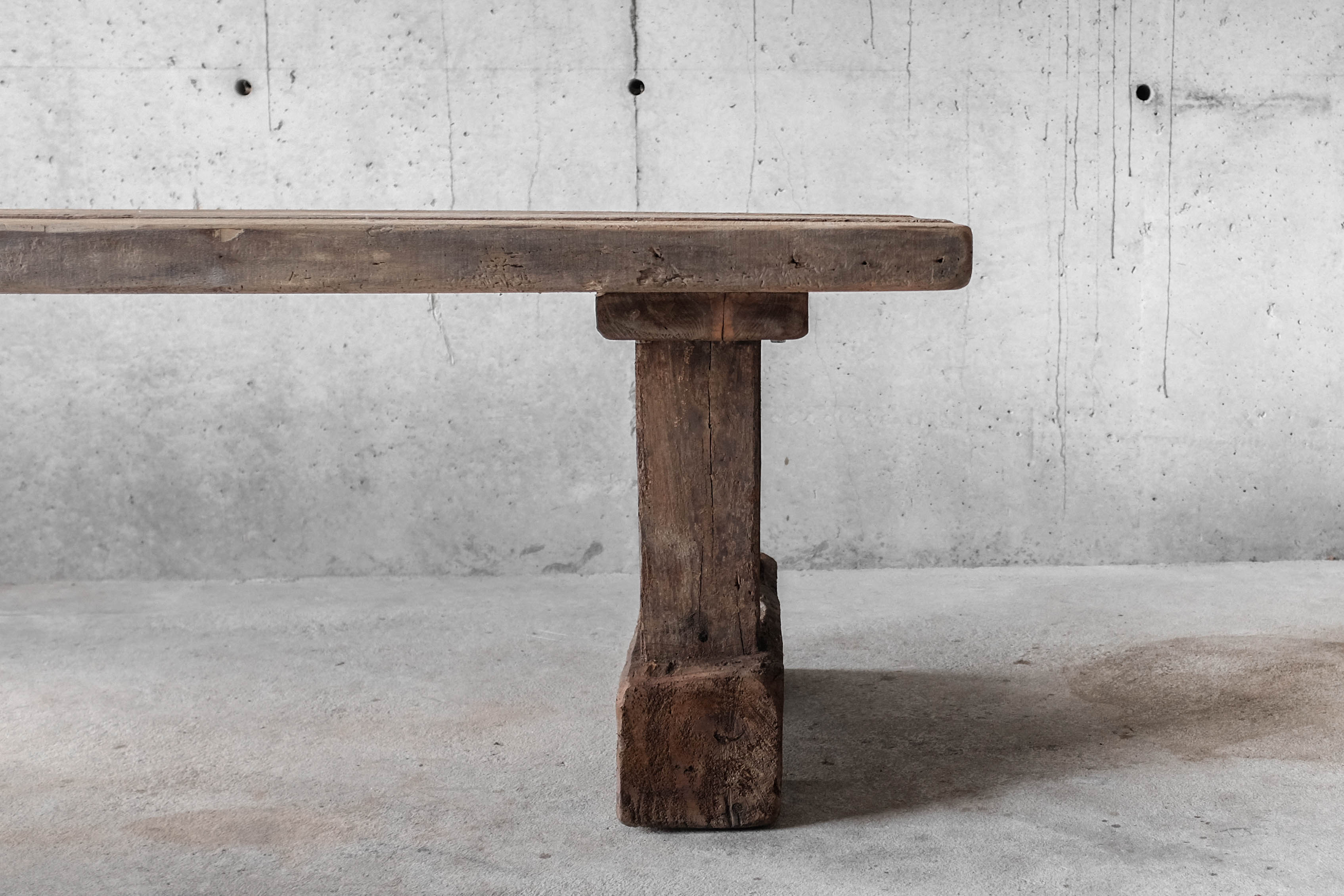 Primitive dining table, solid wood