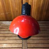 Old aluminor articulated lamp red & black metal 1970s vintage #a545