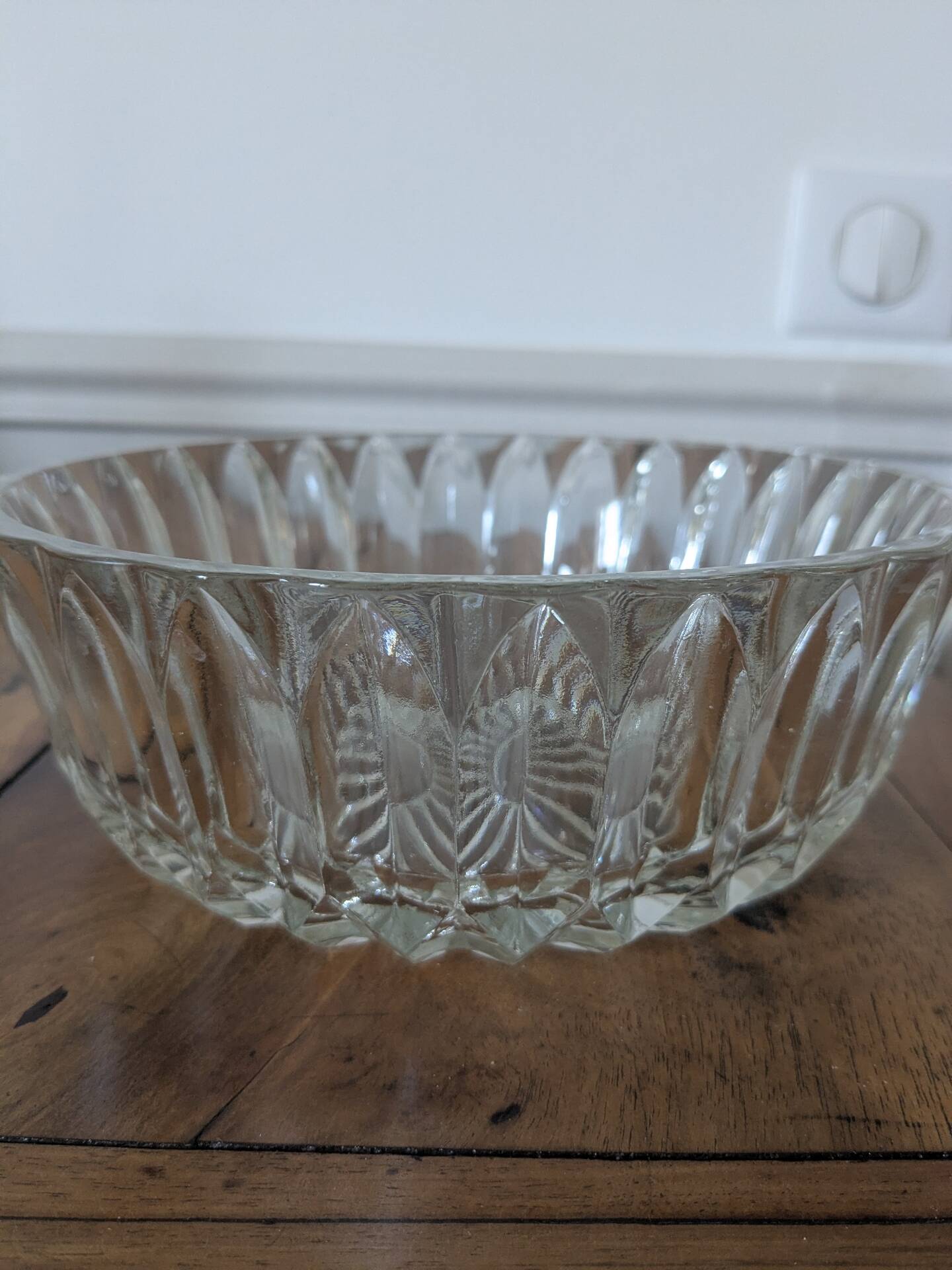 Cut glass salad bowl