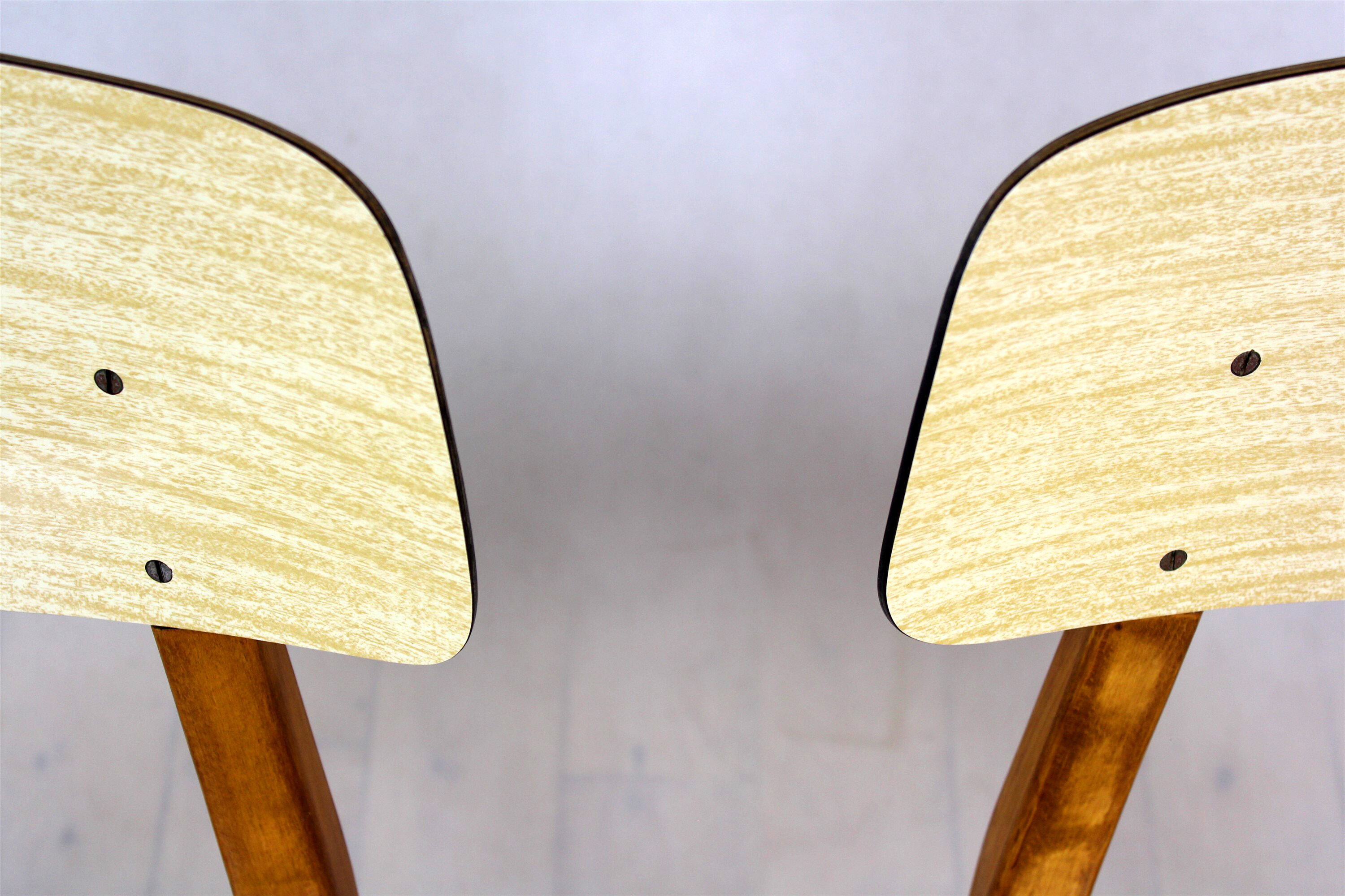 Vintage Formica and Wood Chairs from TON, 1960s, Set of 2