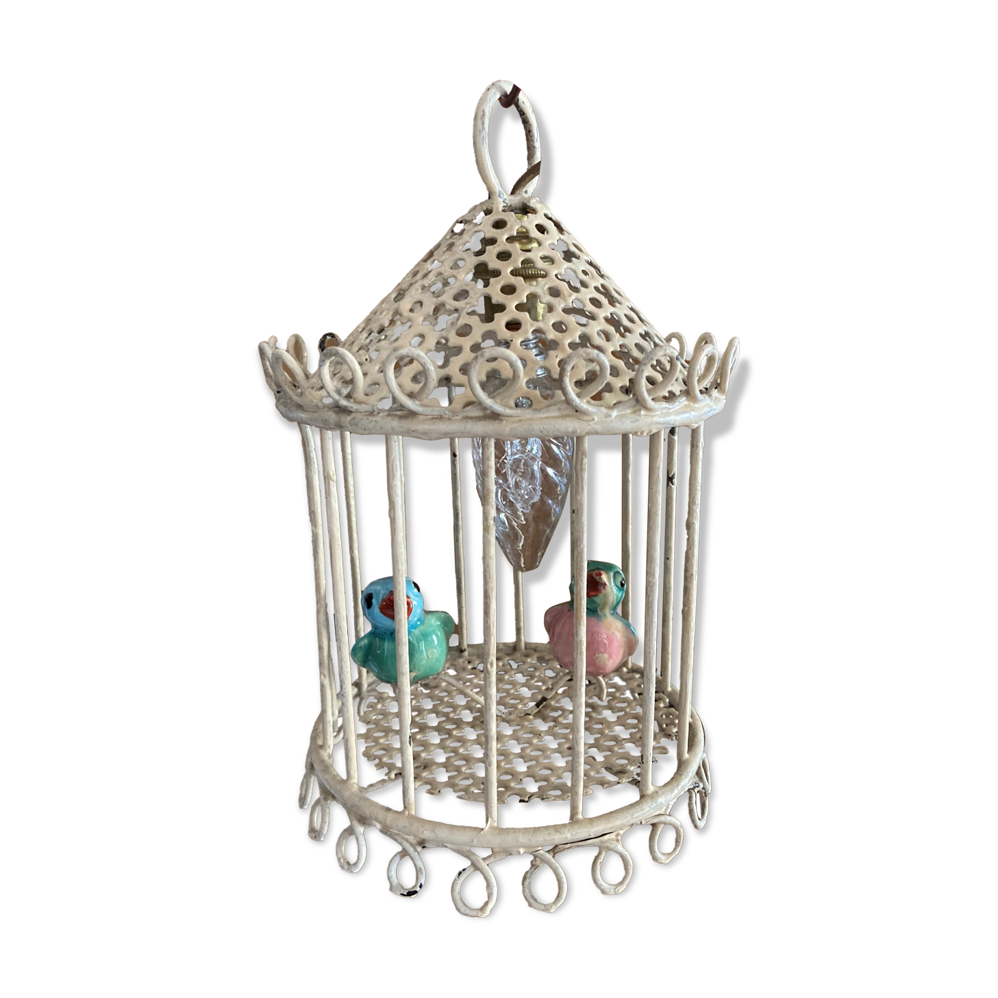 Bird cage lamp in vintage ceramics 50 years