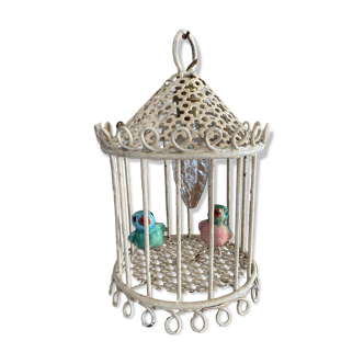 Bird cage lamp in vintage ceramics 50 years