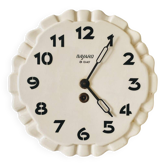 Round cream ceramic wall clock Bayard 8 days vintage