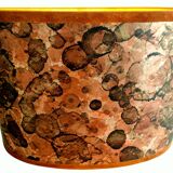Signed lamp, terracotta base with original shade, Vintage – 1980