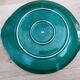 Dessert or cheese set, dish and 4 plates, Saint Clément green and gold