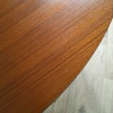Extended round table in teak 60s
