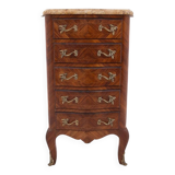 Stylish walnut chiffonier with marble top.