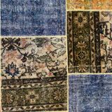 Tapis patchwork turc vintage vintage 250x167 cm laine large