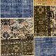 Distressed vintage turkish patchwork rug 250x167 cm wool large