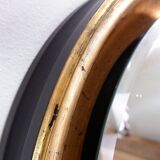 Large round wall light mirror gold leaf - 1960s - Ø66cm