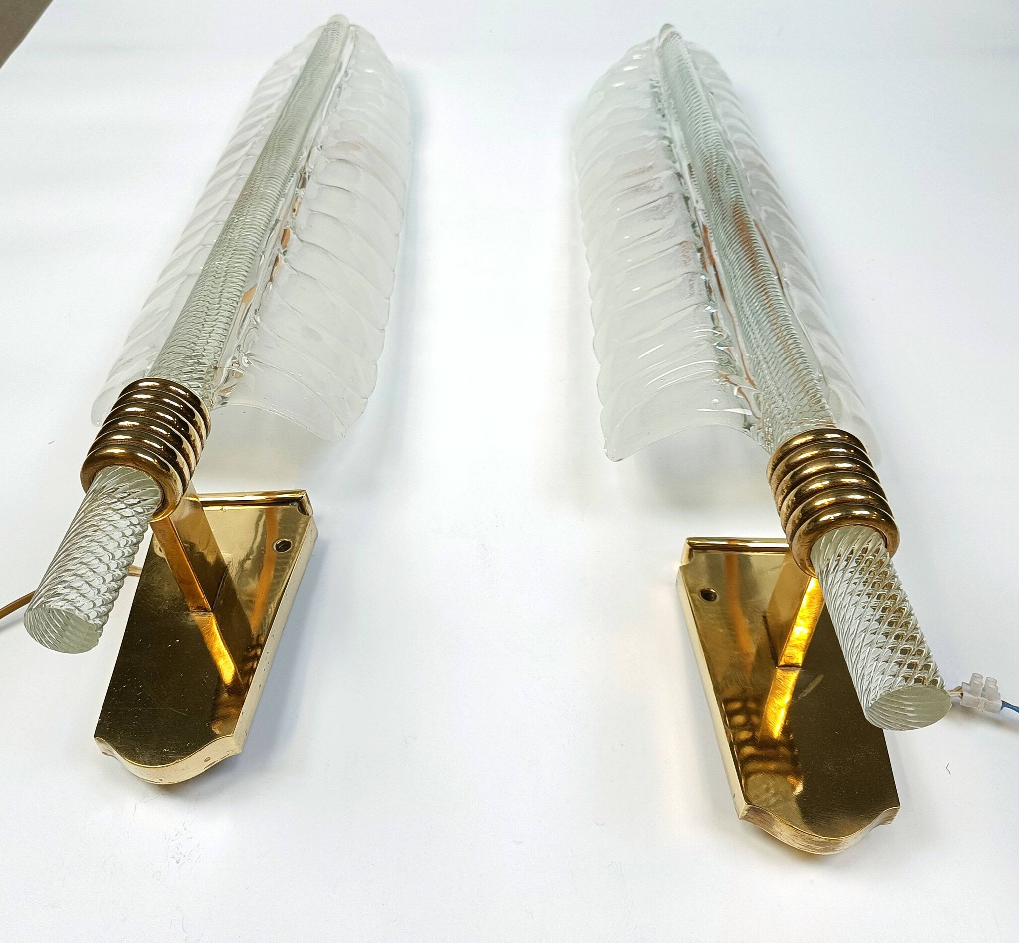 Pair of large wall lamps by Andre Arbus & Veronese, 1950s