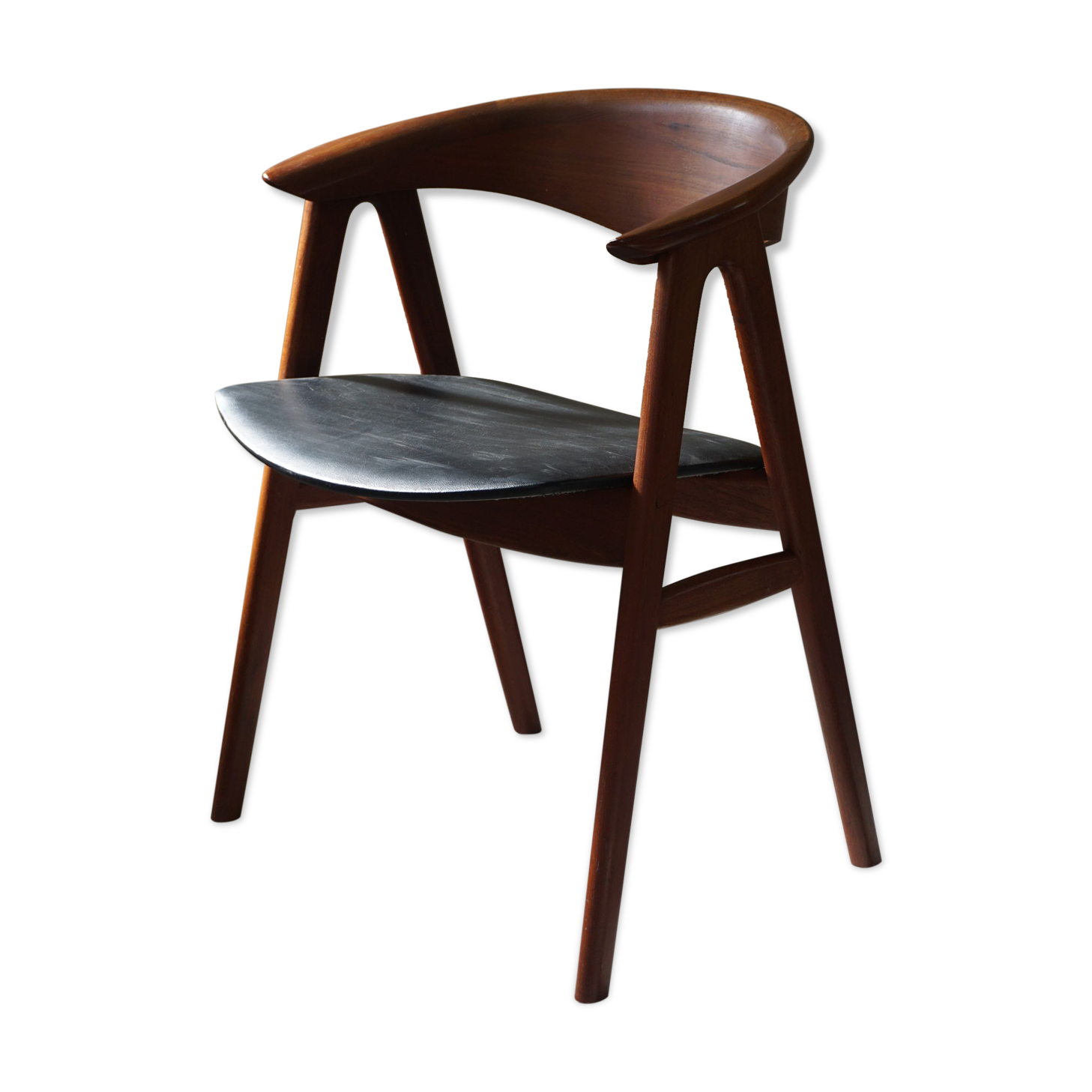 Armchair in teak by Erik Kirkegaard for Høng stolefabrik, model 52 "Compass Chair", mad