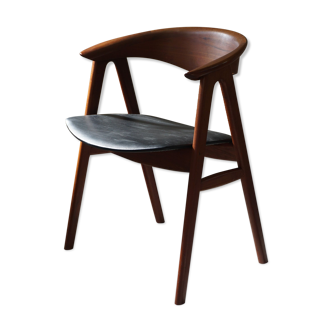 Fauteuil en teck par Erik Kirkegaard pour Høng stolefabrik, modèle 52 « Compass Chair », fou