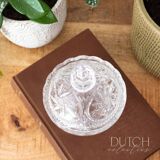 Bonbonnière vintage en cristal, bonbonnière Art déco en verre, décoration de table des années 1970