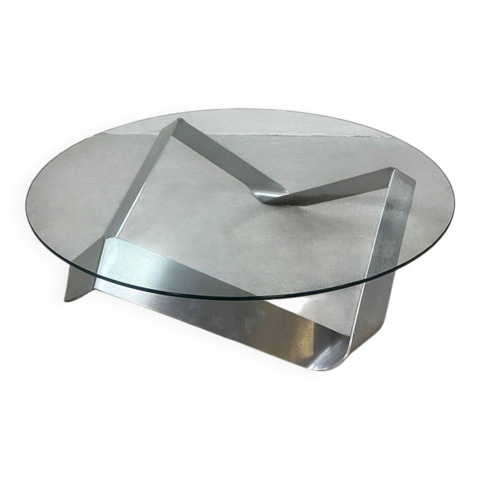 Vintage design glass coffee table Knut Hesterberg Ronald Schmitt 1970