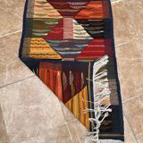 Petit tapis marocain, kilim picaso, tapis tissé plat, décoration intérieure