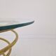 Elegant Italian Mid-Century Side Table with Sculptural Brass Base, 1970's