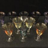 Set of 10 glasses of color