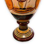 Amphora vase in quimper earthenware