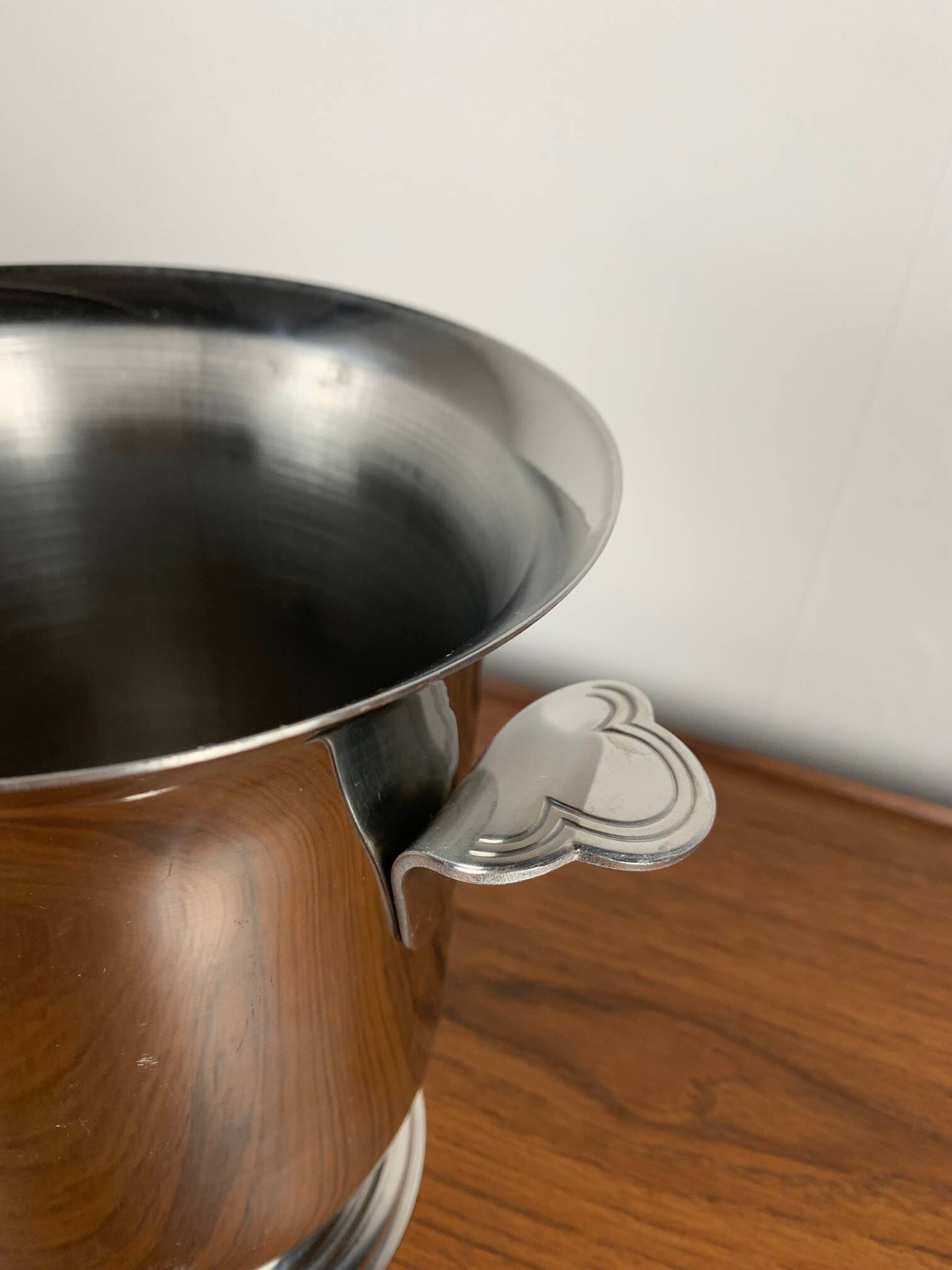 Vintage stainless steel champagne bucket, 1970