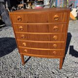 Scandinavian curved teak commode, Kai Kristiansen, 1960