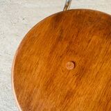 Vintage industrial metal and wood stool with adjustable swivel seat, 1960's