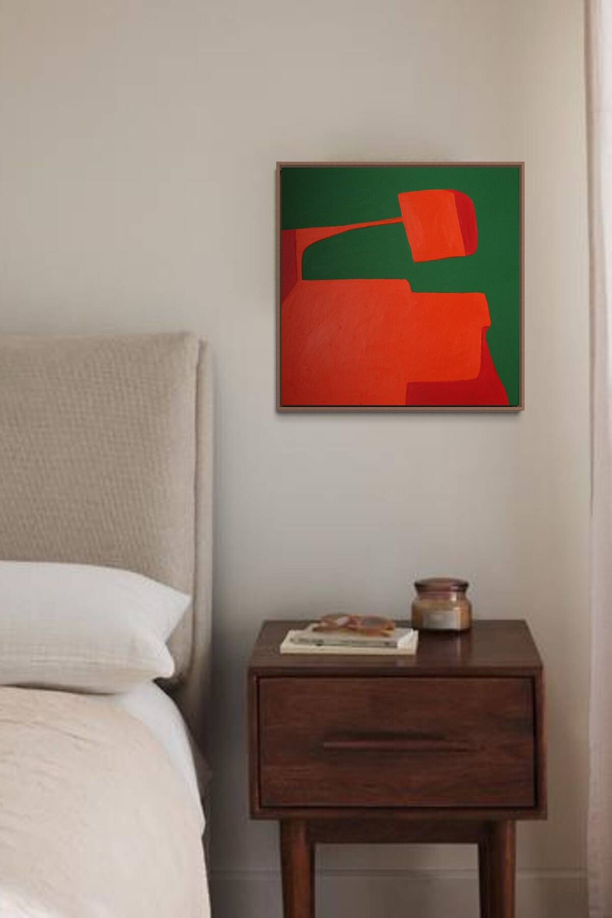 Peinture originale orange "équilibre" par Bodasca