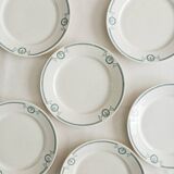 Set of 6 flat plates, ironstone, Petrus Regout, Empire.