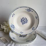 4 Deep Plates in earthenware Moulin des Loups & Hamage model Lucien