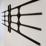 XXL wall sculpture in cast aluminium, 1970s Brutalist design.