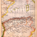 Lithograph general map of Algeria 1897