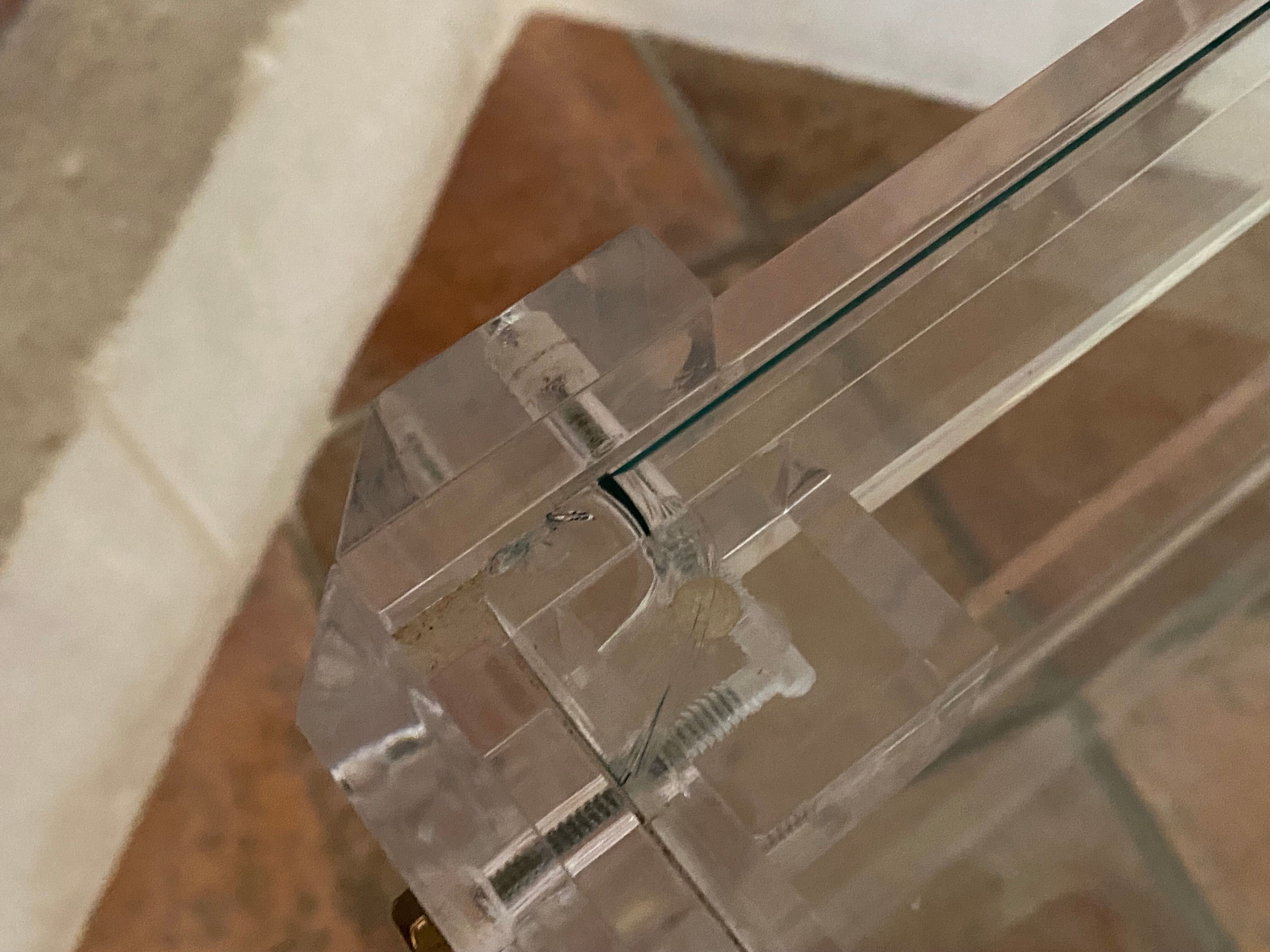 Coffee table Roche Bobois, 1970, plexiglass and glass