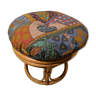 Pouf en osier vintage