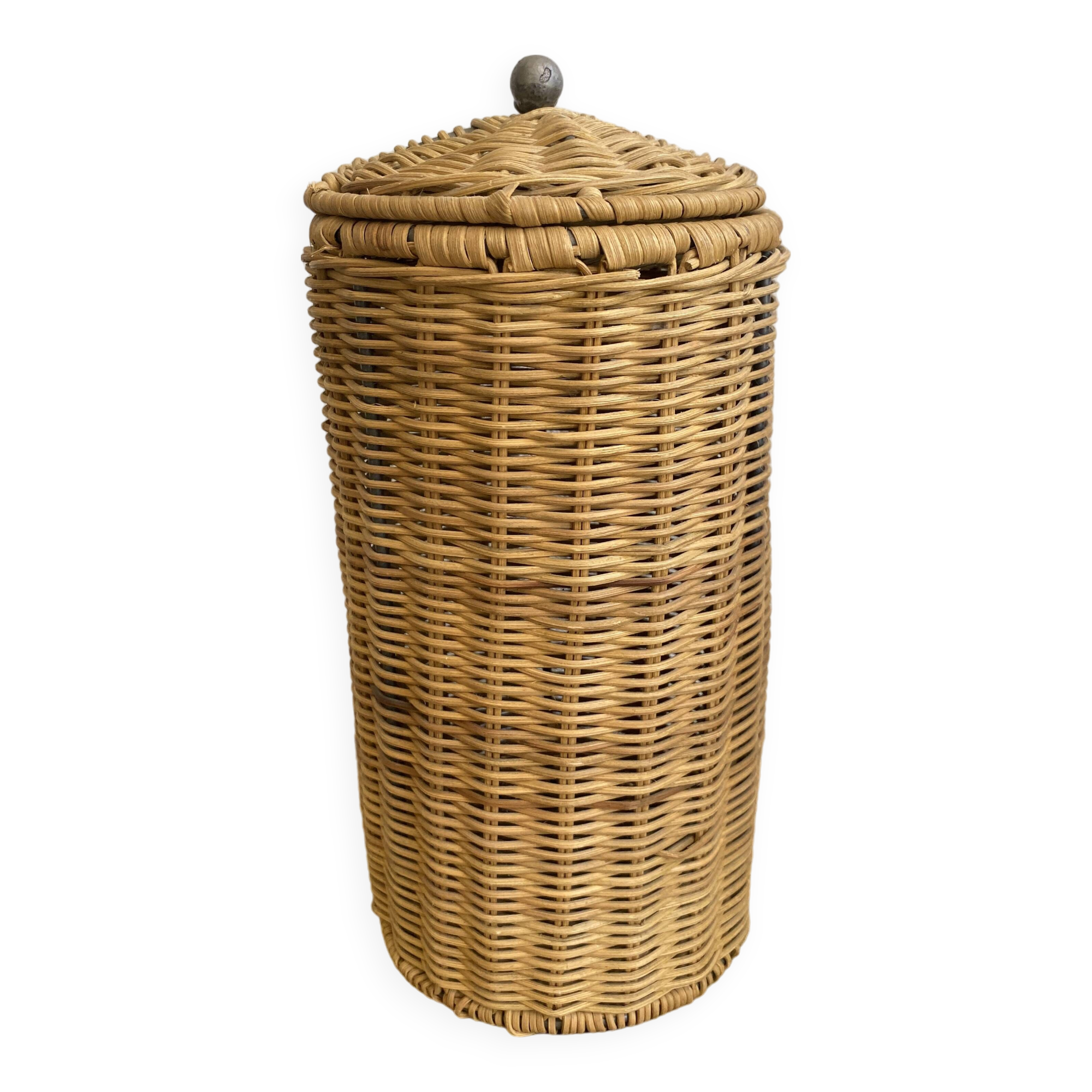 Tall box with woven straws