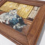 Oil on canvas cats