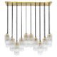 Contemporary Modern Italian Murano Glass and Brass Suspension Lamp