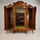 Large antique Italian armoire / wardrobe – burl walnut, bombé shape