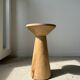 Side table, end of sofa in natural mango monoxyl conical tray H:50cm