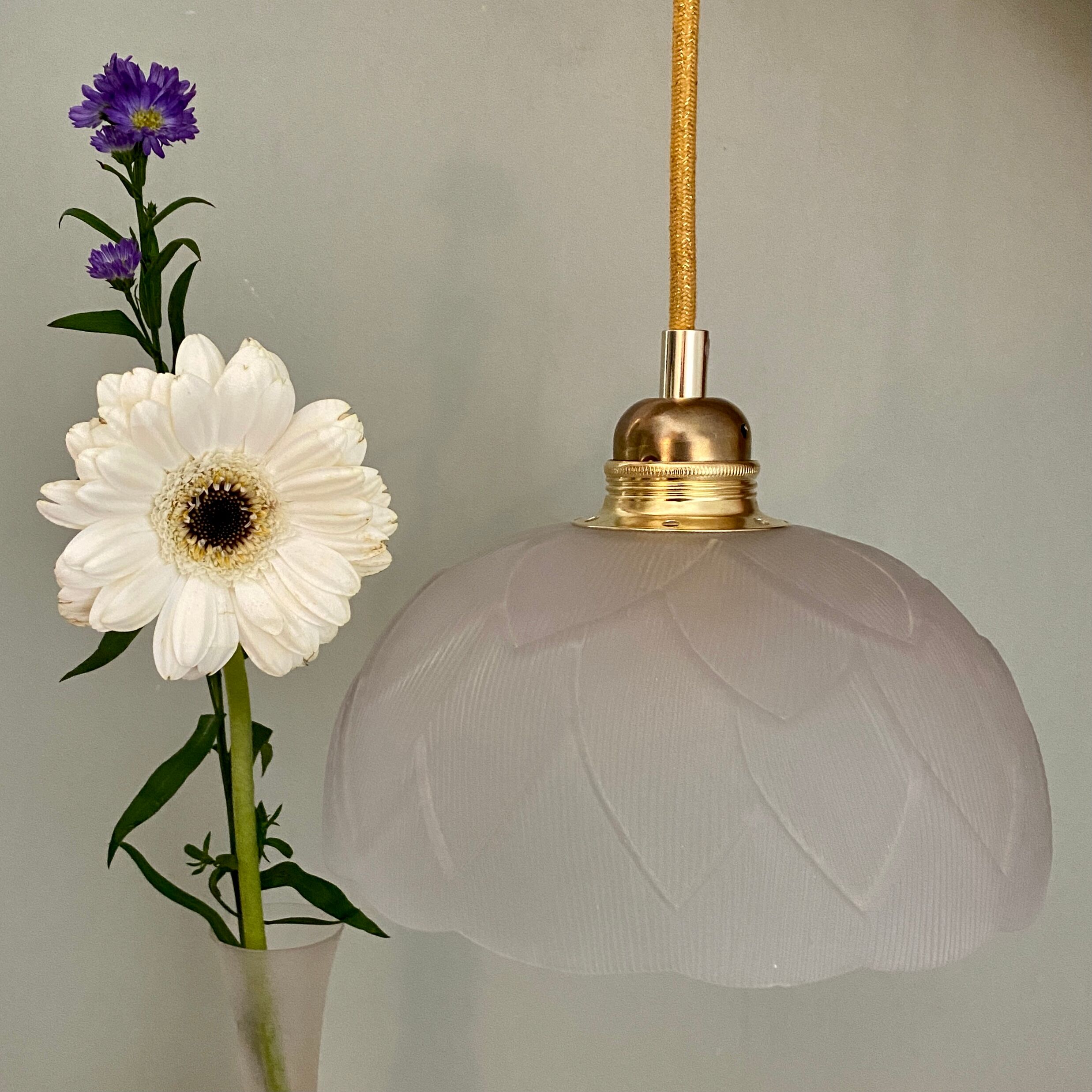 Vintage frosted glass lampshade pendant lamp